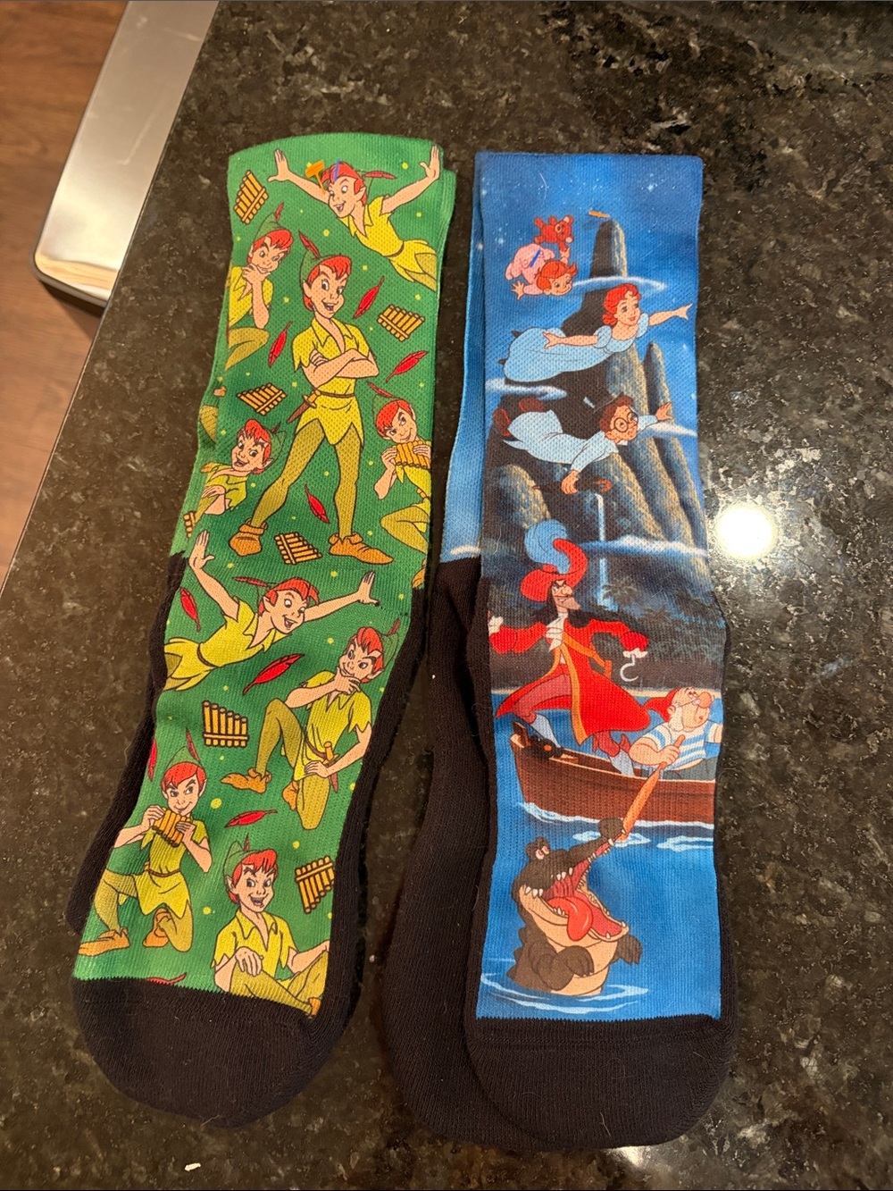 Men’s Peter Pan & Pirate Crew Socks - Green and Blue